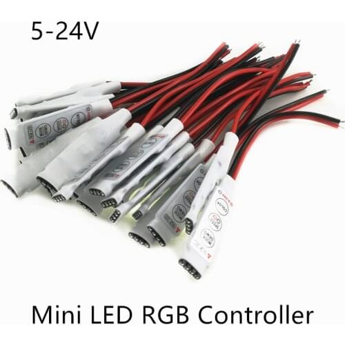 DC 5V-12V-24V 12A 3Keys Mini LED RGB Controller Dimmer Driver For RGB 5050/3528/2835/5730/5630/3014 SMD LED Strip Lights