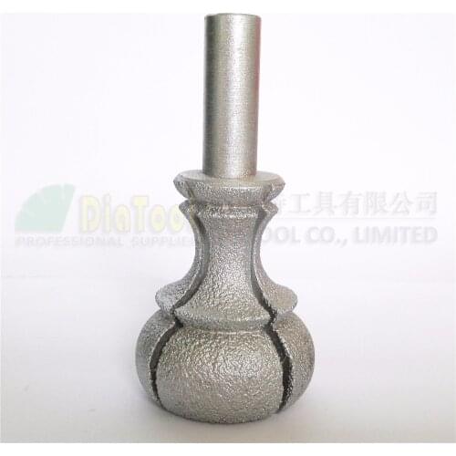 DIATOOL Vacuum Brazed Diamond Router Bits With 1/2" Shank For Slab Edge Profile, Router Cutter For Stone, Rome-3 Type