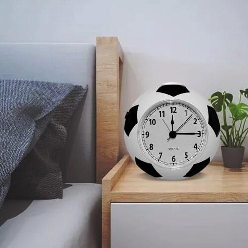 Football creativity table clock simple student mute alarm clock home desktop cute children cartoon fun Shiying clock