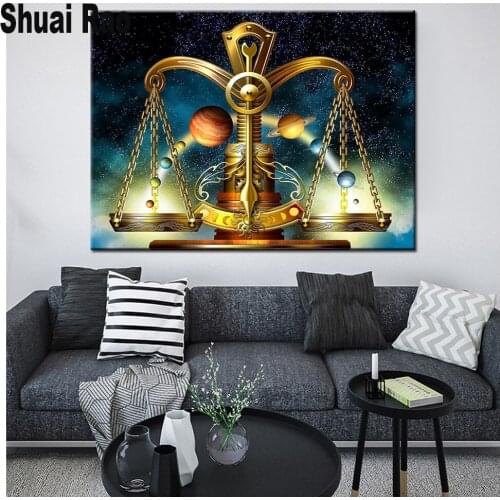 Full square round diamond painting Aquarius painting diamond embroidery 5D rhinestone mosaic diamond inlaid constellation art