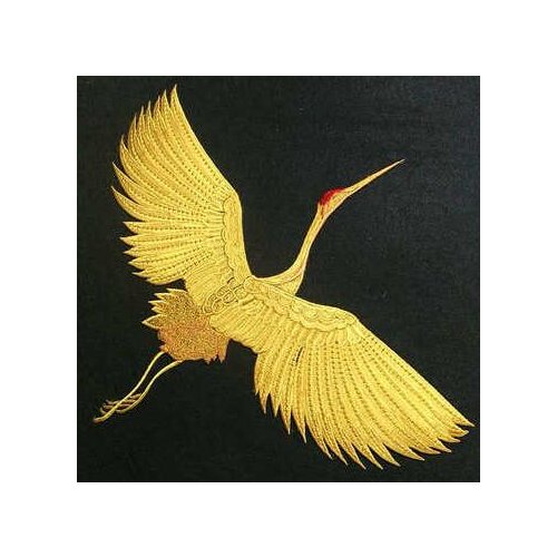 Embroidery Red-crowned crane 37*33cm Clothing accessories