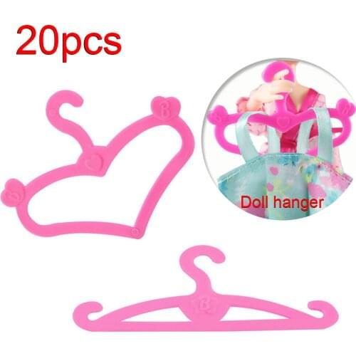 20pcs/ Lot Cute Doll Hangers Cute Mini Hangers Holders Dress Clothes Wardrobe Accessories For Baby Doll Accessories