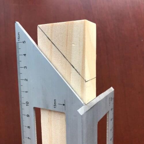 Aluminum Alloy Wooden Square Multifunction Ruler 45 90 Degree Gauge Woodworking K9FA