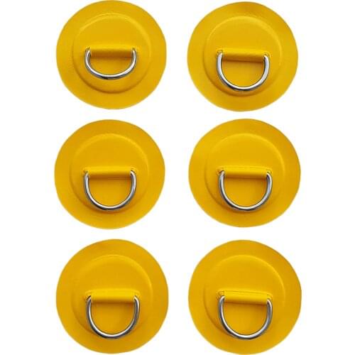 6 Pcs PVC Rib Inflatable Boat D-Ring Patch Pad Fishing Rigging Accessories Surfboard D Ring Patch Fishing Raft