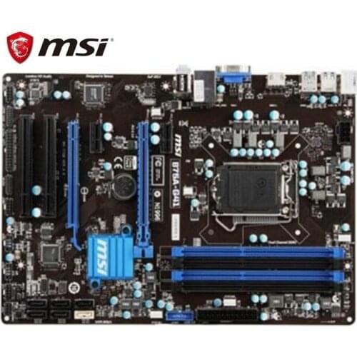 MSI B75A-G41 original motherboard DDR3 LGA 1155 FOR I3 I5 I7 CPU boards USB2.0 USB3.0 32GB B75 USED Desktop motherboards