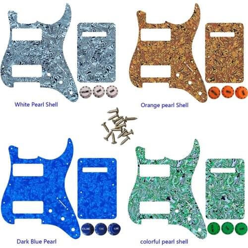 Great Quality Parts 2 P90 Strat Guitar Pickguard For US 11 Screw Holes Strat 2 P90S Humbucker & Back Plate & Control Knob