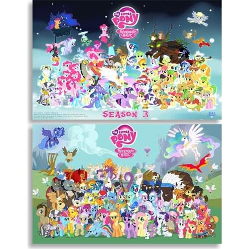 My Little Pony Poster Classic Cartoon Anime Canvas Painting Modern Wall Art Prints for Home Childrens Room Decoration Painting