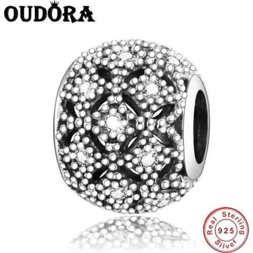 Fit Original Pandora Charms Bracelet 925 Silver Beads Pave Clear Zircon Charms Women DIY Jewelry Making Berloque Making Luxury