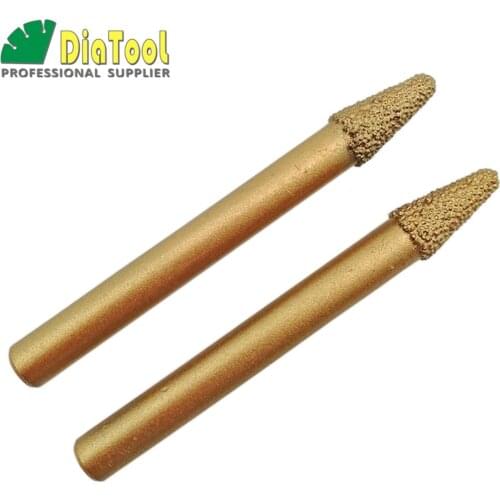 SHDIATOOL 2pcs CNC STONE Engraving Bits /CNC Tool, Stone Carving Tools, 6-3 Tapper Ball-end Cutter Stone Engraver Shipping Free