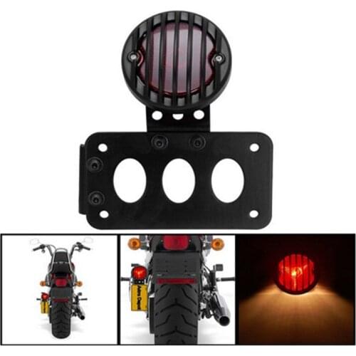 Motorbike Tail Lights Brake Stop Light License Plate Bracket Taillight Motorcycle Accessories Motorcycle Modified Brake Lights