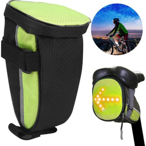 Bike Storage Saddle Bag Wireless Remote Control Bicycle Tail Light Bag LED Turn Signal Light Cycling Bike Tail Bag Bicycle Part