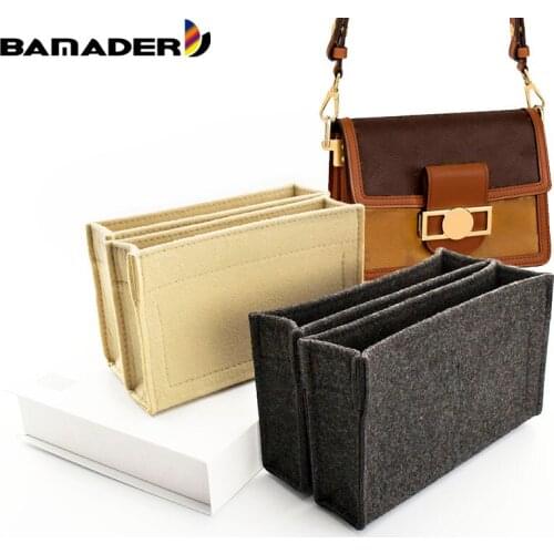 Bag In Bag liner BAMADER Fits To DAUPHINE Liner Bag Double Layer Large Capacity Storage Cosmetic Makeup Bag Felt Cloth Organizer