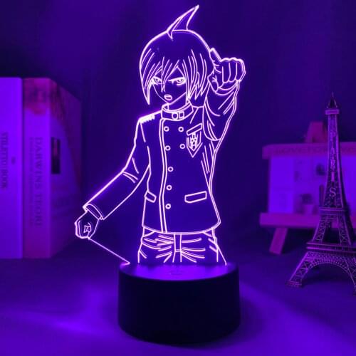 Led Lamp Anime Danganronpa Shuichi Saihara Figure for Kid Bedroom Decoration Birthday Gift Room Decor Danganronpa 3d Light Manga