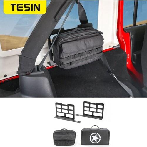 TESIN Car Trunk Rack Luggage Carrier Storage Rack Camping Mat Storage Bag Tool kit for Jeep Wrangler JK JL 2007-2018 Car Styling