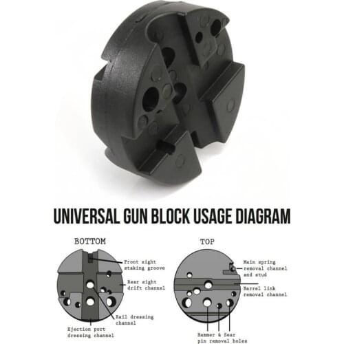 Black UNIVERSAL BENCH BLOCK - IDEAL FOR M1911 AND M1911-STYLE PISTOLS, Ruger 10/22s
