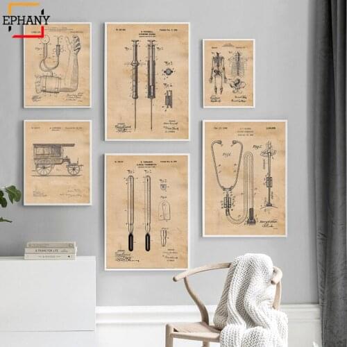 Vintage Medicine Patent Posters and Prints Human Anatomy Artwork Medical Wall Picture Nordic Canvas Print Doctor Office Decor