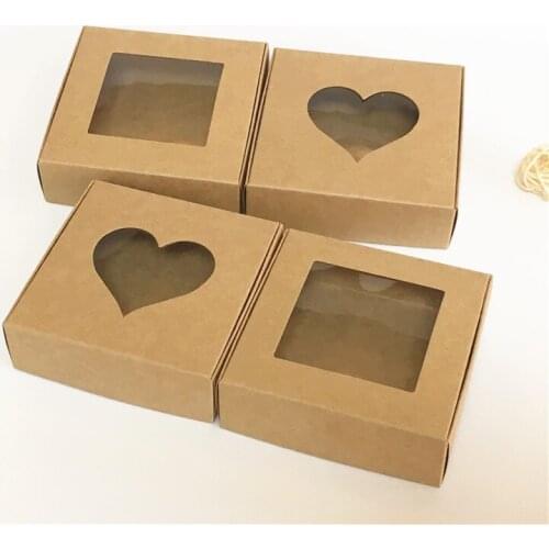 15Pcs Lovely Gift Packaging Display, Small Paper Box With Window For Earring Accessories/Handmade Desserts/Sample Lipstick
