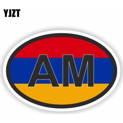 YJZT 13CM*8.8CM Car Styling Armenia AM Motorcycle Decal Country Code Car Sticker 6-0931