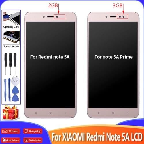5.5" AAA Quality Display For XIAOMI Redmi Note 5A LCD Touch Screen Digitizer For Redmi Note 5A Prime LCD+Frame Y1 / Y1 Lite LCD