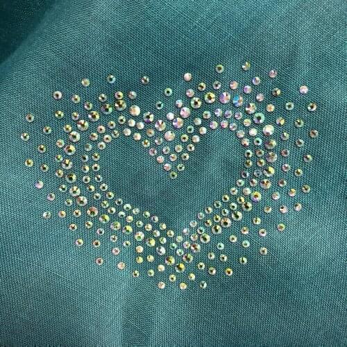 1 pcs butterfly swan heart fish Pattern hotfix rhinestones crystals diamonds stones dress trimming heat transfer motif sticker