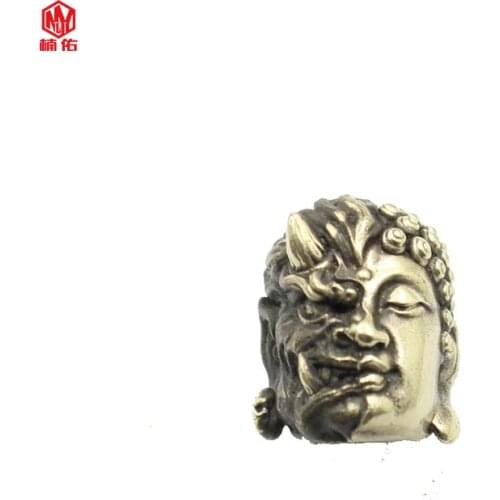 1PC Buddha Devil Became One Retro Brass Copper Oxide EDC Paracord Beads Umbrella Rope Cord Lanyard Pendants Knife Beads
