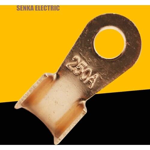 10pcs/lot 250A Battery Cable Connector Circular Splice Crimp Ring Terminal Cable Copper Lug OT-250A