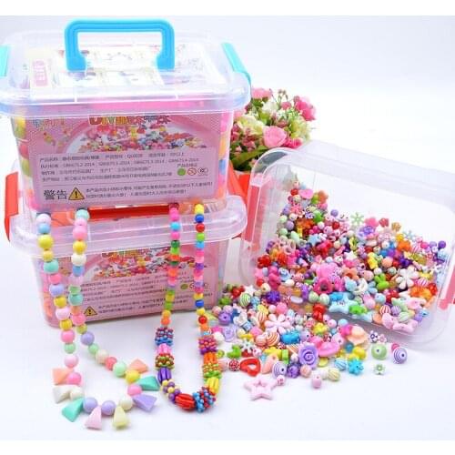 1000Pcs DIY Beads Toys Children with Storage Box Handmade Educational Creative Bracelet Jewelry Girl Jewelry Making Toys Gift