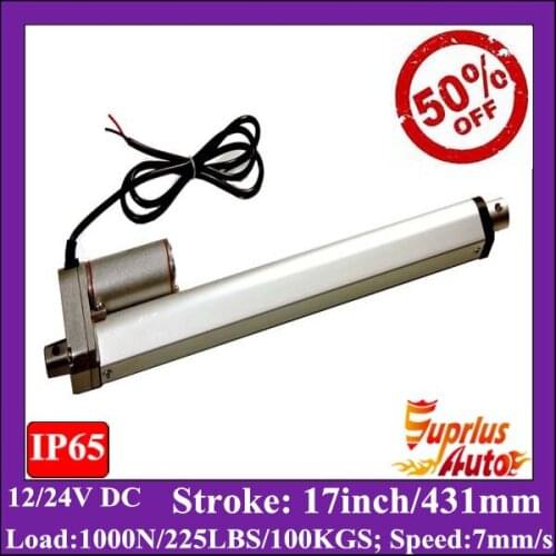 12v linear actuator 17inch/431mm stroke, 1000N/100kgs load recliner chair electric linear actuator