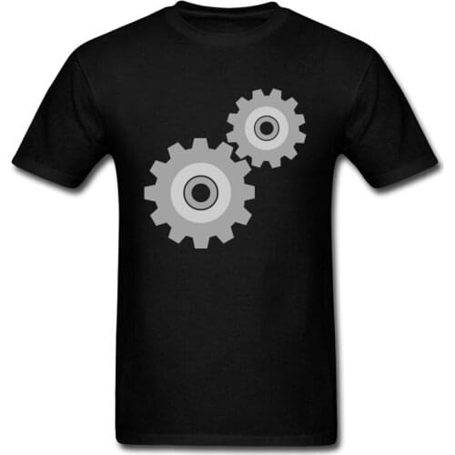 2018 Design Geek Gear T-shirt Grey Black Settings Icon Mens Short Sleeve Cotton Tops Tee Shirt Geometric Cartoon