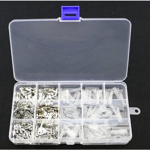 270Pcs Male Female Spade Wire Crimp Quick Connectors Wiring Terminals 2.8mm 4.8mm 6.3mm