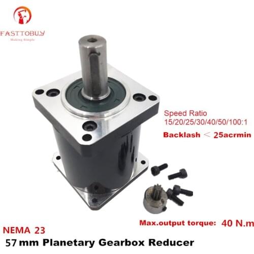 High Precision NEMA23 Ratio 20:1 Planetary Gearbox 25 acrmin Planetary Reducer for NEMA23 57mm Servo / Stepper Motor 57XG-20