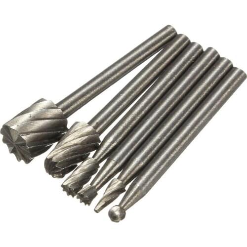 6Pcs HSS Routing Router Bit Rotary Suit Burr Set for Dremel Wood Milling Cutter New Dropshipping