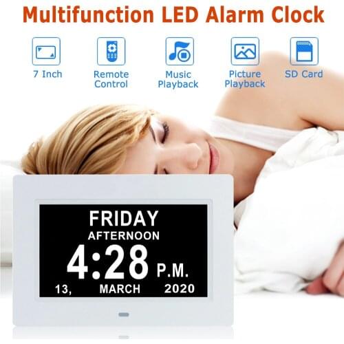 7" Hot sale LED Digital Alarm Clock Backlight Snooze Mute Calendar Desktop Electronic Bcaklight Table clocks Desktop clock