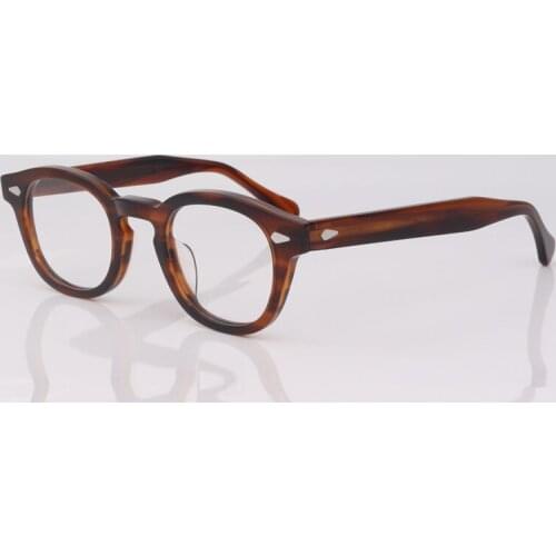 Acetate oval eyeglasses men fashion optical glasses frame women johnny depp glasses