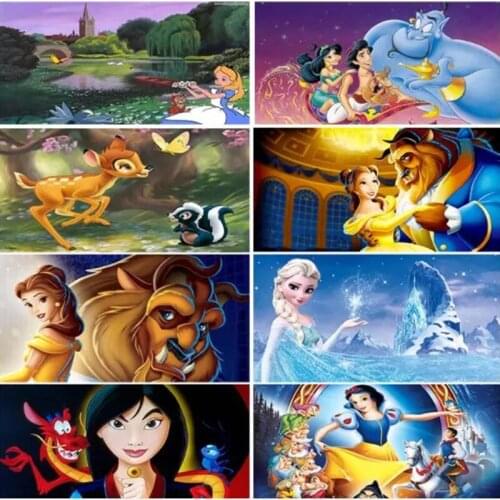Disney Full 5D DIY Diamond Painting Cross Stitch Kits Cartoon Painting Gift Square Diamond Embroidery Mosaic Pattern Home Decor