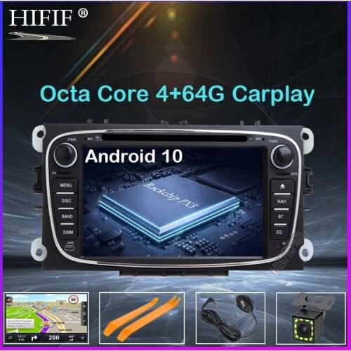 Android 10 8 CORE/4 CORE 4G/2G RAM DSP IPS 2 din Car DVD GPS for FORD Focus S-MAX Mondeo C-MAX Galaxy RADIO PLAYER SCREEN AUDIO