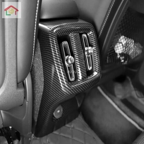 Carbon fibre Car Rear Row Air Condition Vent Outlet USB Frame Cover Molding Trims For Volvo XC40 2018 2019 Styling Accessories