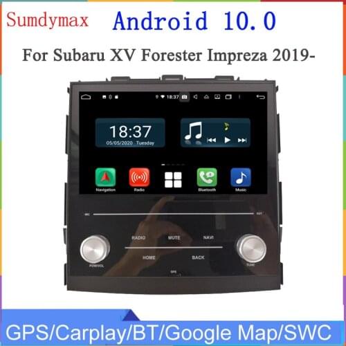 8core 4G RAM Android 10 car dvd player for subaru Impreza XV Forester 2019 2020 car multimedia gps glonass 64g rom wifi USB