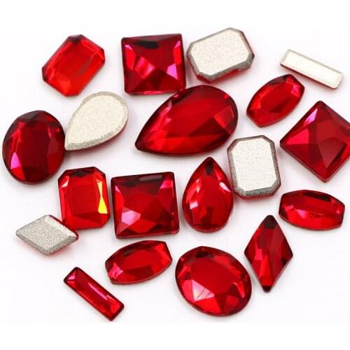 Free shipping Nail art decoration High quality k9 glass crystal Red flatback rhinestones for DIY nail art