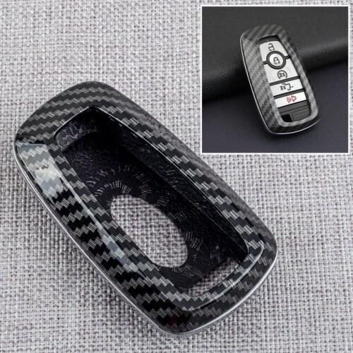 Smart Key Fob Case Shell Cover ABS Carbon Fiber Style Fit for Ford Focus Explorer Ranger Mondeo Fusion Lincoln Corsair 2021 2020