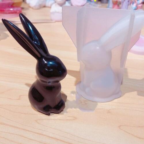 Long Eared Bunny Mold Epoxy Aromatherapy Plaster Silicone Mold Easter Home Decoration