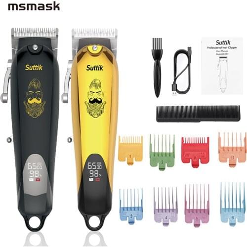 Mens Electric Hair Clippers Hair Trimmer Hair Salon Styling Hair Clipper Color Limit Comb Retro Oil Head LCD Display Adjustable