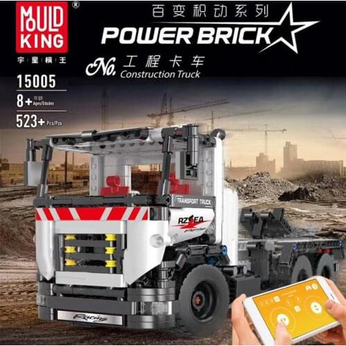 MOULD KING 15005 Electric series The Constrouction remote control truck Model With Motor Function Building Blocks Brick Kids Toy