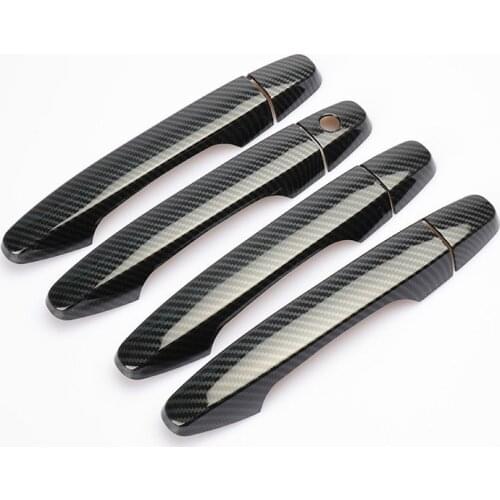 FUNDUOO For Honda CR-V CRV / Civic 2012 2013 2014 2015 2016 Chrome Carbon Fiber Door Handle Covers trim Car Styling Accessories