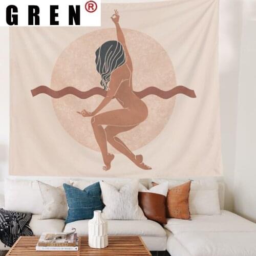GREN Tapestry Women Yoga Sport Bohemia Wall Hanging Covering Rug Background Cloth Beach Mat Art Towel Bedroom Dorm Home Decor