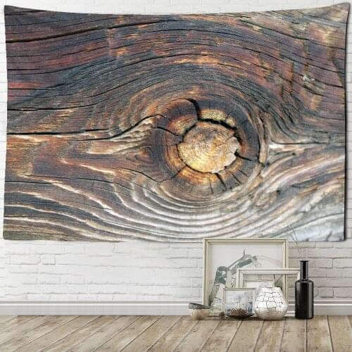 Wood Grain Tapestry Wall Hanging Imitation Original Ecological Wooden Hippie Fantasy Farmhouse TV Background Home Decor