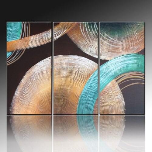 Skilled Artist Hand-Painted High Quality Three-Picture Combination Abstract Oil Painting On Canvas Abstract Round Oil Paintings