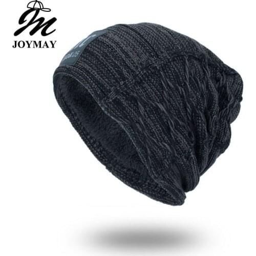 Joymay 2018 Brand New NC Winter Autumn Beanies Hat Unisex Warm Soft Skull Knitting Cap Hats Touca Gorro Caps For Men Women WM058