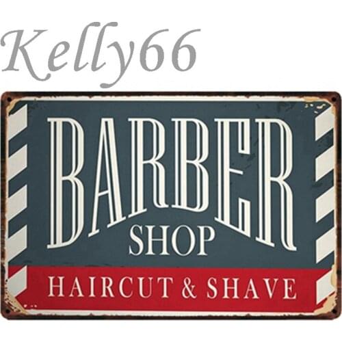 [ Kelly66 ] Barber Shop Metal Sign Tin Poster Home Decor Bar Wall Art Painting 20*30 CM Size y-1457
