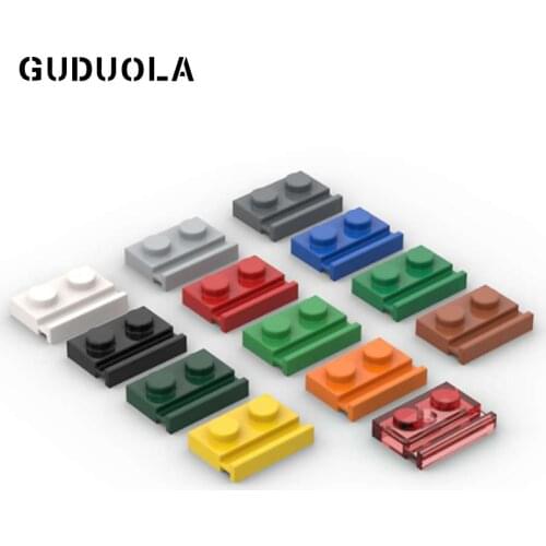 Guduola Building Blcok Plate 1 x 2 with Door Rail (32028) Special Brick Plate Small Building Blocks Toys 100pcs/lot